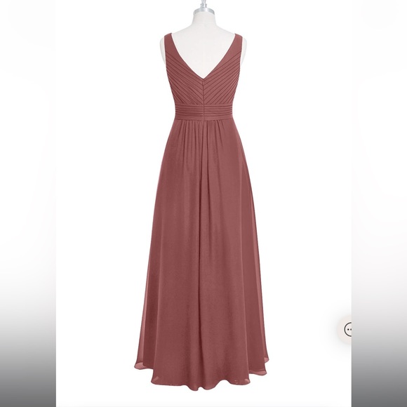 NWT Azazie Pierrette V-Neck Dress Desert Rose A4 - Picture 11 of 16